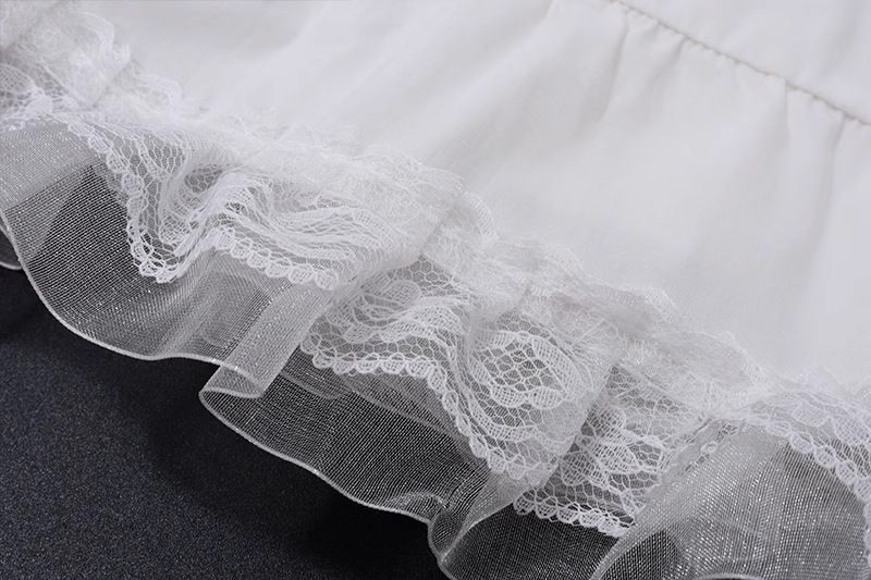 2023 Winter Neue Mode Square Neck Spitze Weste Mit Krawatte Und Rüschen Saum Rock Set Für Frauen_voghion.com