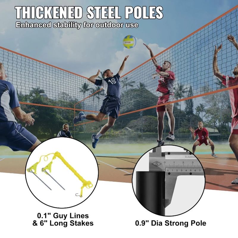 With Net Set Carrying 4Way Volleyball Backyard Portable Net For Volleyball Net Adjustable Beach Lawn Outdoor Height Badminton_voghion.com