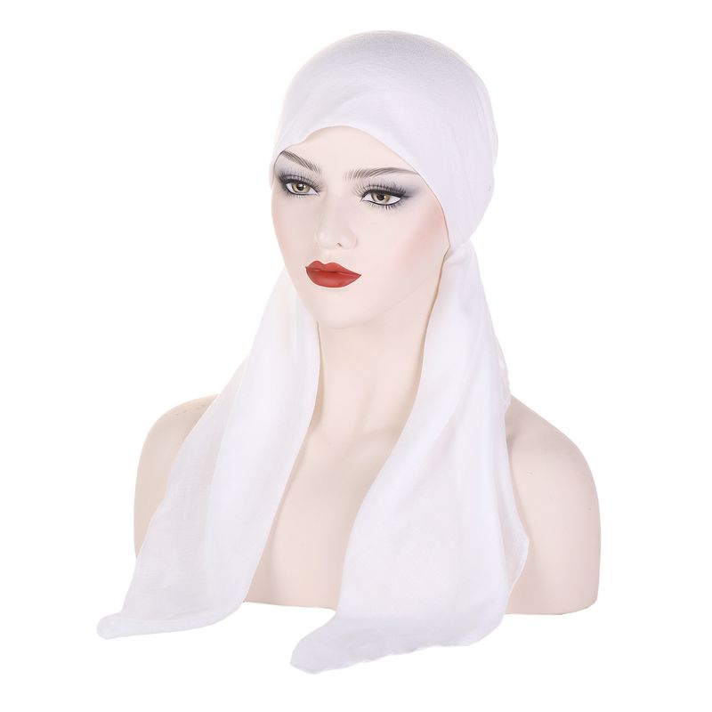Cappello turbante in cotone e lino tinta unita, versatile cappello a coda lunga curvo quotidiano da donna in tutte le stagioni_voghion.com