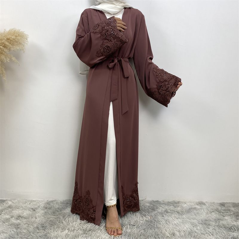 Faslı Kadın Kaftanı Yeni Türkiye İşlemeli Kaftan İslami Tesettür Tesettür Elbise Etek Ucu Manşet Aplike Ramazan Abaya Müslüman Dubai_voghion.com