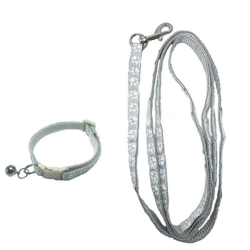 Set collare per animali domestici con impronta di gatto e cane, guinzaglio e corda_voghion.com