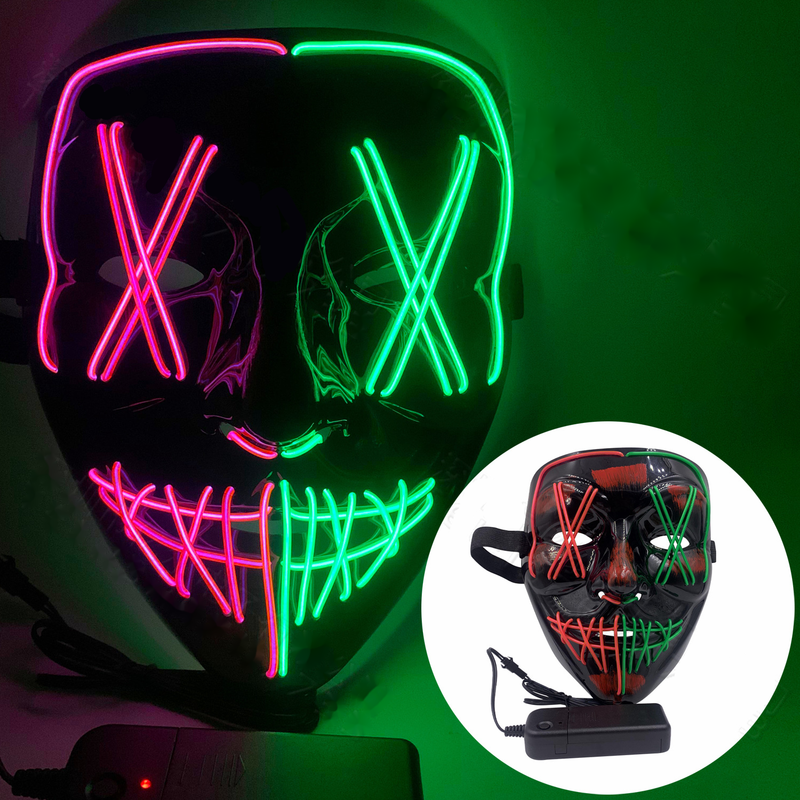Cold Light Halloween Mask LED Luminous Black V Mask Ghost Step Dance Cold Light Mask_voghion.com