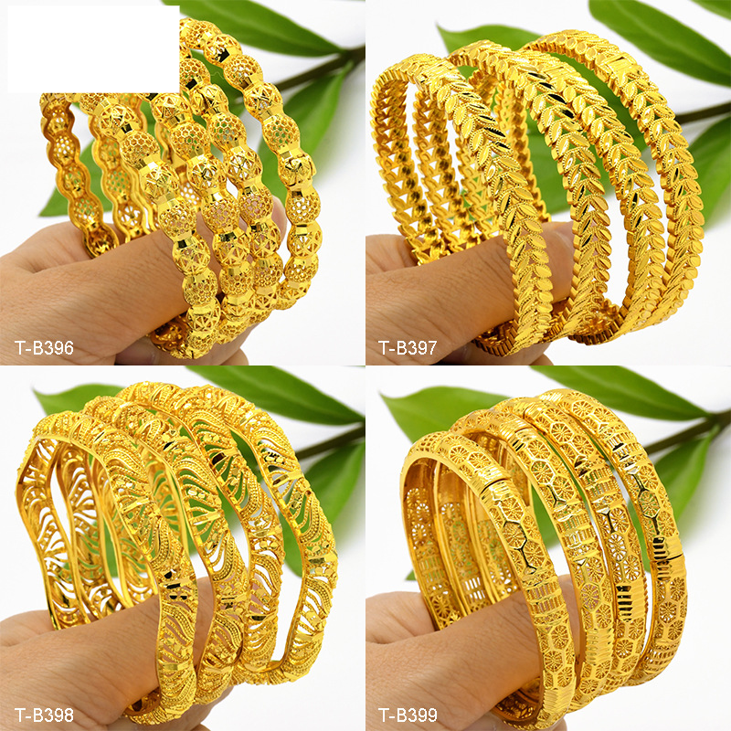 Fashion Women's Open Hollowed-out Vintage Cut Silk Sargent Gold Wedding Bracelet_voghion.com