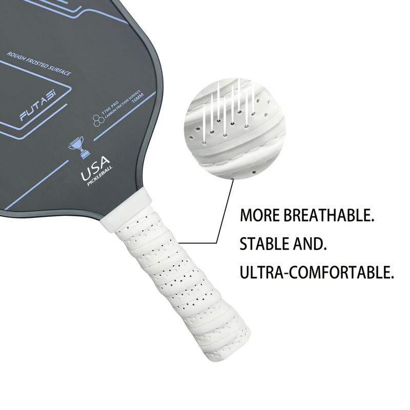 Raqueta de pickleball T700 de fibra de carbono, raqueta de pickleball de 16 mm con superficie rugosa y alta fricción, aprobada por USA Pickleball._voghion.com