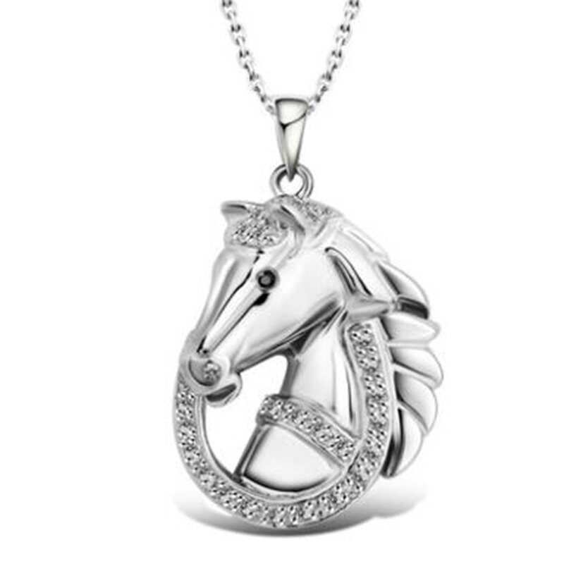 Collar con colgante de caballo de tendencia de diseño creativo personalizado para hombres de nueva moda_voghion.com