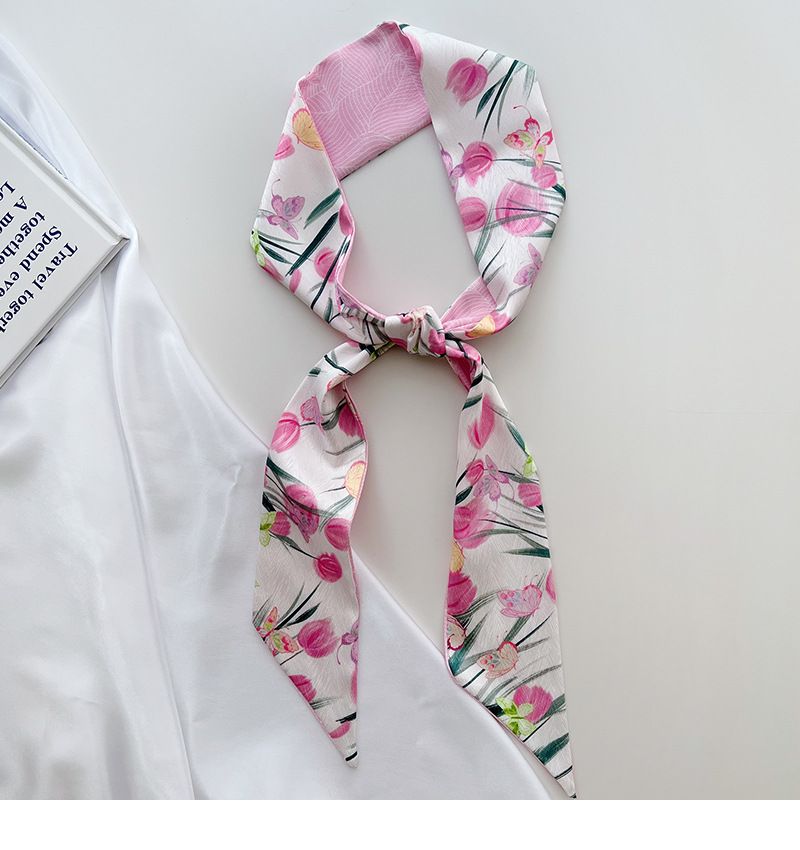 Lunga striscia piccola nuova donna primavera e autunno stampa sottile fascia stretta borsa legatura nastro per capelli intrecciato sciarpa_voghion.com