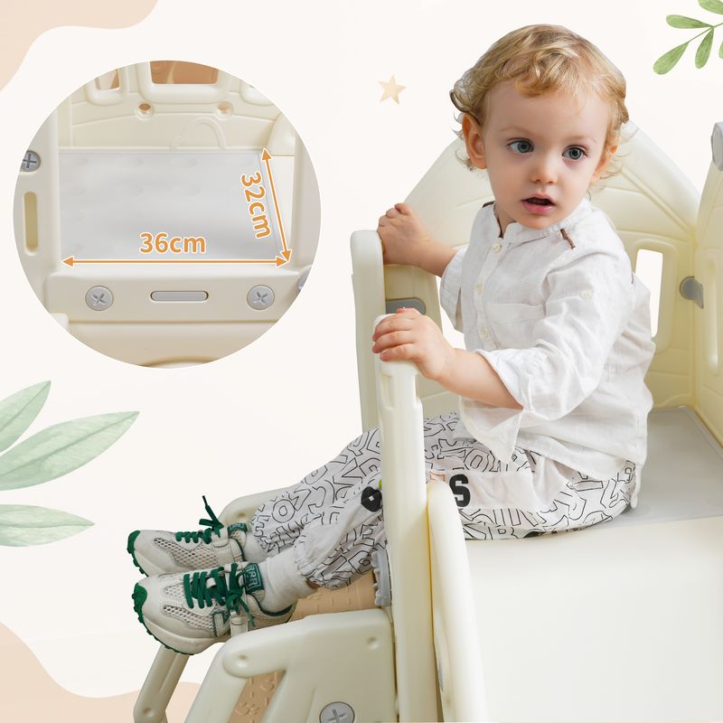 Ensemble de toboggan 5 en 1 pour enfants avec balançoire, structure d'escalade, espace de rangement, panier de basket, toboggan intérieur et balançoire_voghion.com