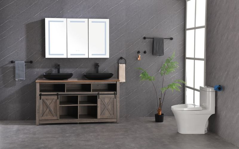 48 In. W X 30 In. H LED Mirror Medicine Cabinet With Lights; Dimmer; Defogger; Clock; Temp Display_voghion.com
