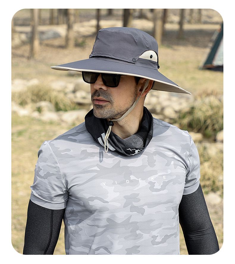 Men's Mesh Breathable Fisherman Hat - Detachable Top & UPF 50+ Sun Protection For Summer Fishing_voghion.com