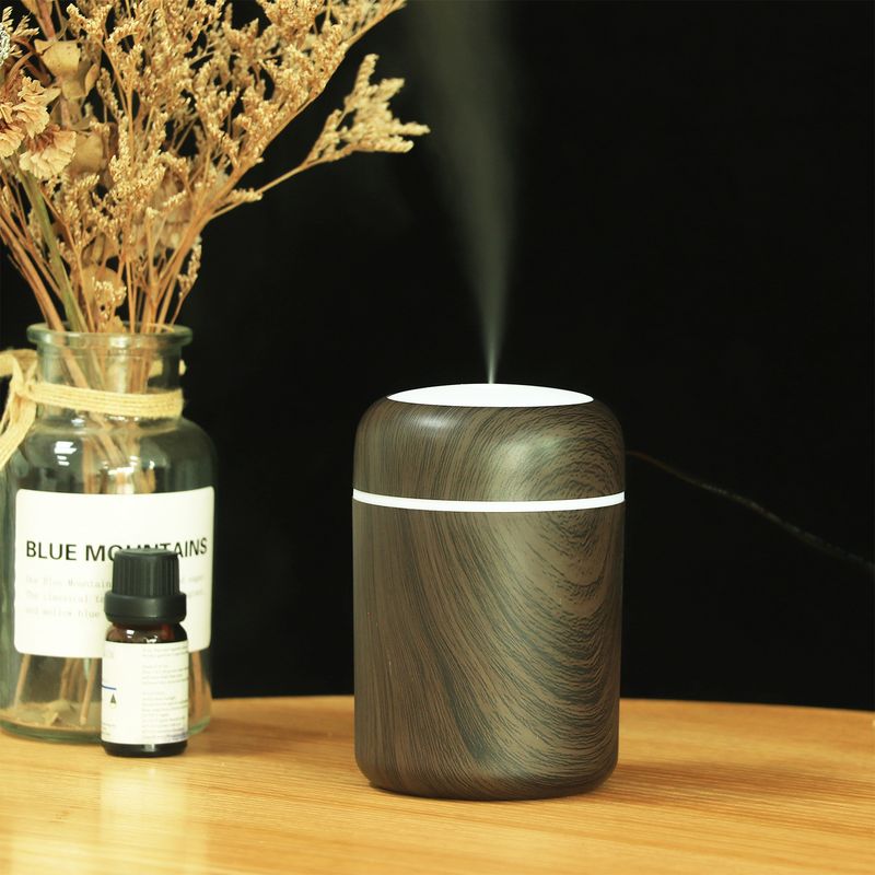 Aromadiffusor mit Holzmaserung – tragbarer Mini-Luftbefeuchter für Auto, Zuhause und Büro, USB-betriebener Lufterfrischer mit 2 Nebelmodi, sichere automatische Abschaltung_voghion.com