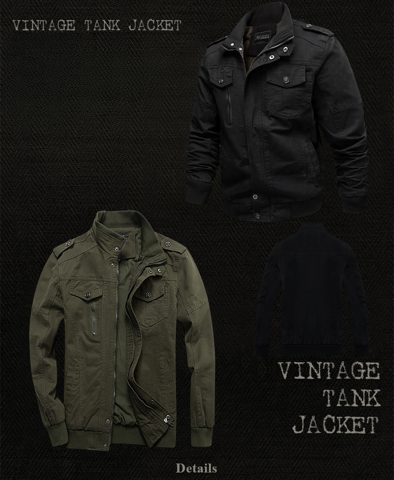 Veste pour hommes printemps et automne décontracté coton militaire vêtements de travail multi-poches manteau d'hiver en plein air bomber veste vêtements pour hommes_voghion.com