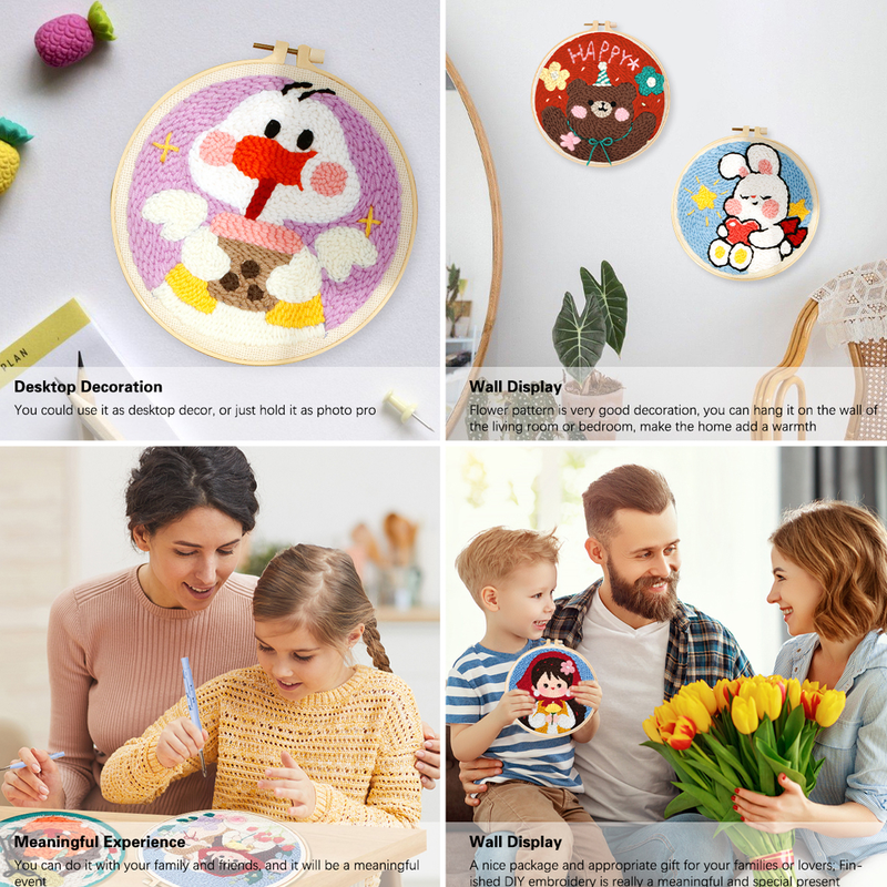 RUOPOTY DIY korthåret pigesæt syning Punch Nål Håndværksmønster trykt boligdekoration kunstværk_voghion.com