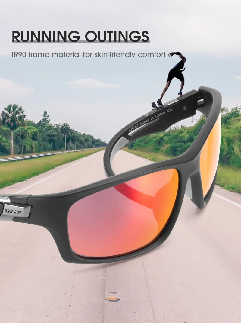 Occhiali da sole alla moda Kapvoe Occhiali da sole polarizzati da pesca MTB Occhiali da sole da guida da uomo Occhiali da sole da escursionismo Ciclismo Occhiali da sole UV400_voghion.com