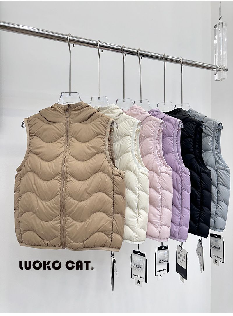 Gilet en duvet léger pour enfants, vêtements d'automne 2025, garçons et filles, bébés et petits enfants, gilet à capuche, vêtements d'extérieur_voghion.com