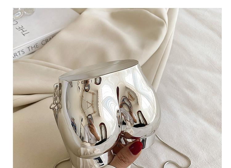 Niche Design Sier Pouch per rossetto Borsa da sera per donna Borsa per cuffie Borsa a tracolla con tracolla a catena in acrilico a forma di culo_voghion.com