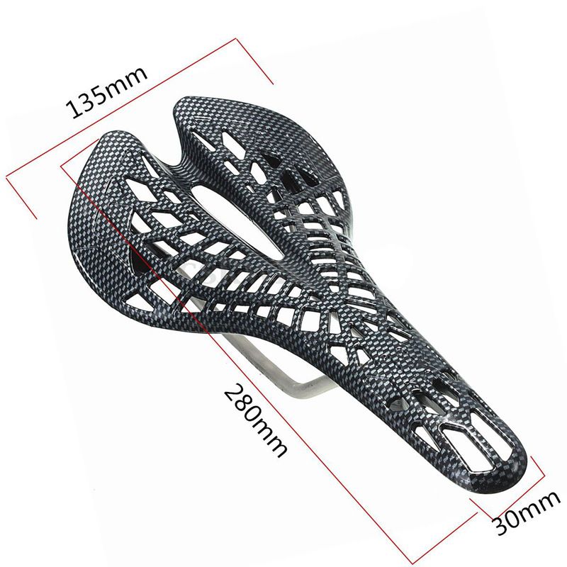 Bicycle Carbon Fiber Single Bike Comfortable Breathable Spider Cushion Riding Saddle_voghion.com