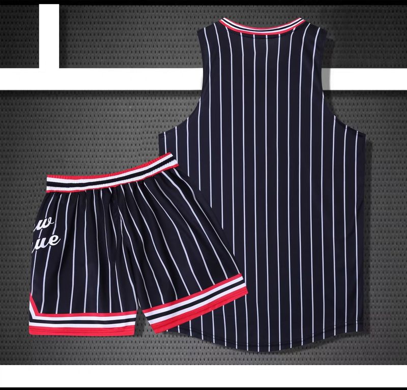 Obleka za ameriško ligo Drew, hitro sušeči študentski dres, majica brez rokavov za košarkarski trening, športno tekmovanje, hlače 4/4_voghion.com