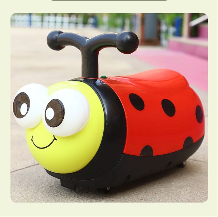 Macchina giocattolo girevole a quattro ruote senza pedali per bambini Seven Star Ladybug Rocking da 1 a 3 anni_voghion.com