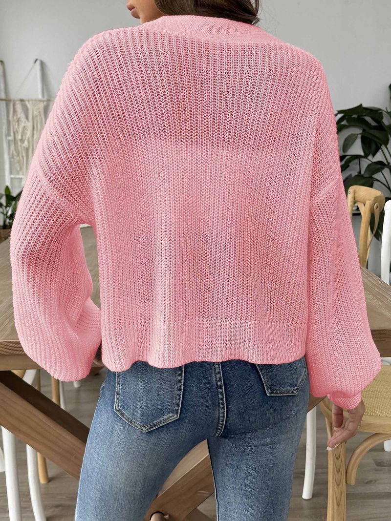 GraceChic GraceChic GraceChic Grenzüberschreitende Kleidung im europäischen und amerikanischen Stil Herbst Winter Handgehäkelter Patchwork-Strickpullover für Damen Kurz_voghion.com