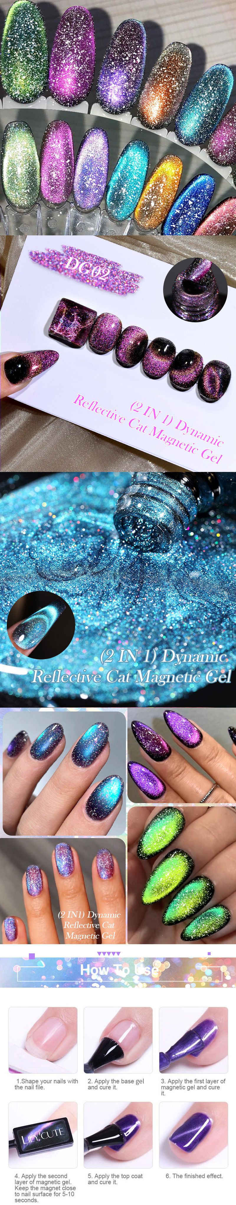 Nagelkleber Dynamic Diamond Cat's Eye Nagellack Nagellack Nagelstudio Spezialisierter Nagellack Phototherapie Katzenaugenkleber_voghion.com