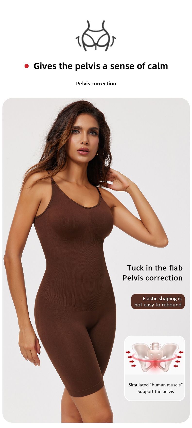 Shapewear-Bodysuit in Übergröße, postpartale Hüftstraffung, nahtlose Shapewear, Damenkorsett, Ganzkörper-Sling, Bauchstraffung, Bodysuit_voghion.com