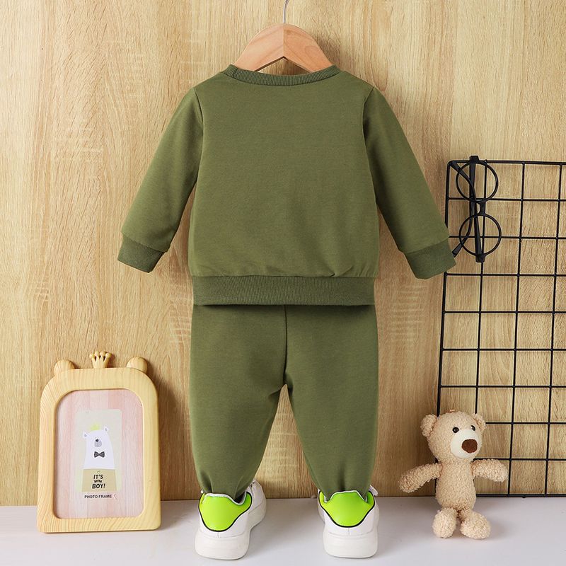 Abbigliamento per bambini Primavera e autunno Nuovo set da due pezzi per neonati maschi con stampa di lettere Stile semplice e casual_voghion.com