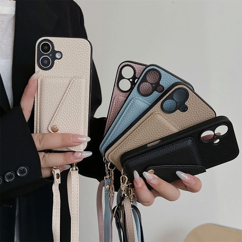 Luxe Crossbody Strap Portemonnee Leren Hoesje Voor IPhone 16 13 15 12 14 11 Pro Max X XS XR 7 8 SE Plus Lanyard Kaarthouder Hoesje_voghion.com
