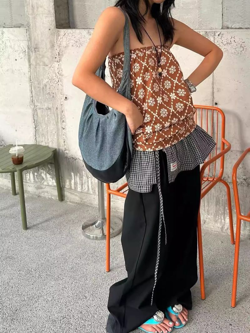 Autumn And Winter New Wave Of Fashion Versatile Denim Colorful Folds Design Shoulder Handbag Casual Daily Simple Commuting Personalized_voghion.com