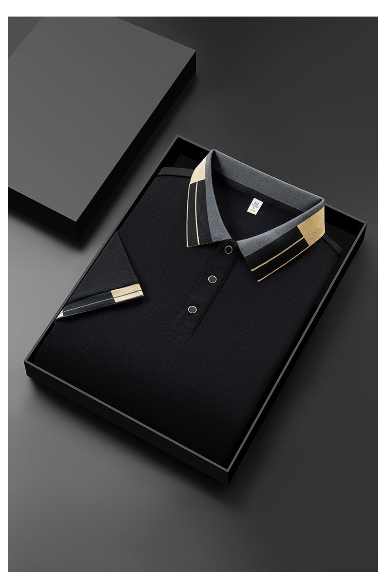 Men's Clothing Short Sleeved Polo Shirt Summer New Style Lapel Business Casual All Match Middle Aged Loose T Shirt Can Be Sent On Behalf Of_voghion.com