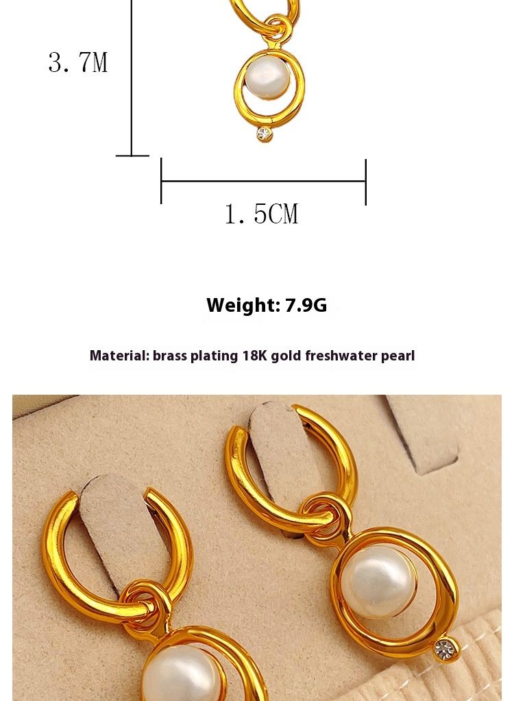 Süßwasserperlenohrringe mit Nischendesign, exquisitem Temperament und Ohrschmuck_voghion.com