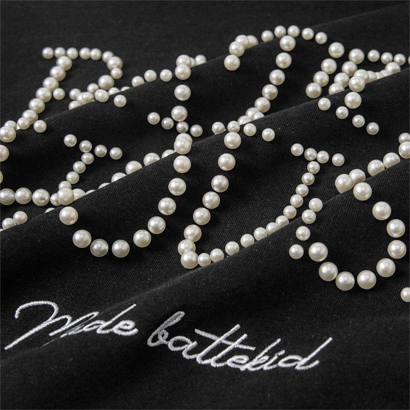 Trendy Brand Vibed Beaded Letter Hoodie Unisex Design Sense Niche Loose Pullover Sweatshirt_voghion.com