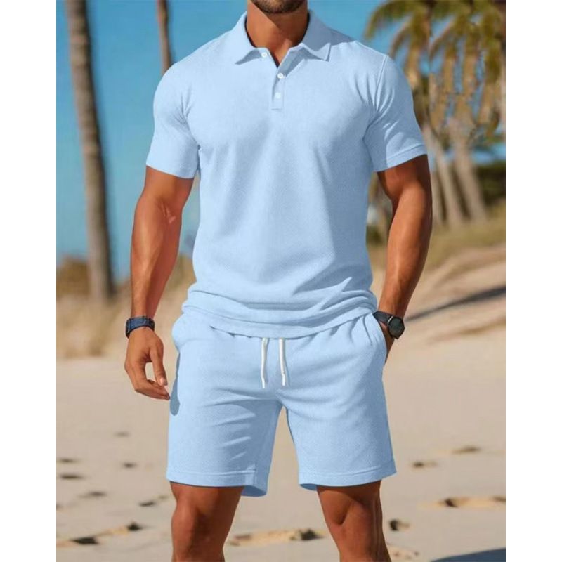 Herrenbekleidung Herren Sommer Casual Sport T-Shirt & Shorts Set - Slim Fit, Atmungsaktiv, Schnelltrocknend, Mehrfarbige Optionen Für Fitnessstudio, Reisen & Alltagskleidung_voghion.com