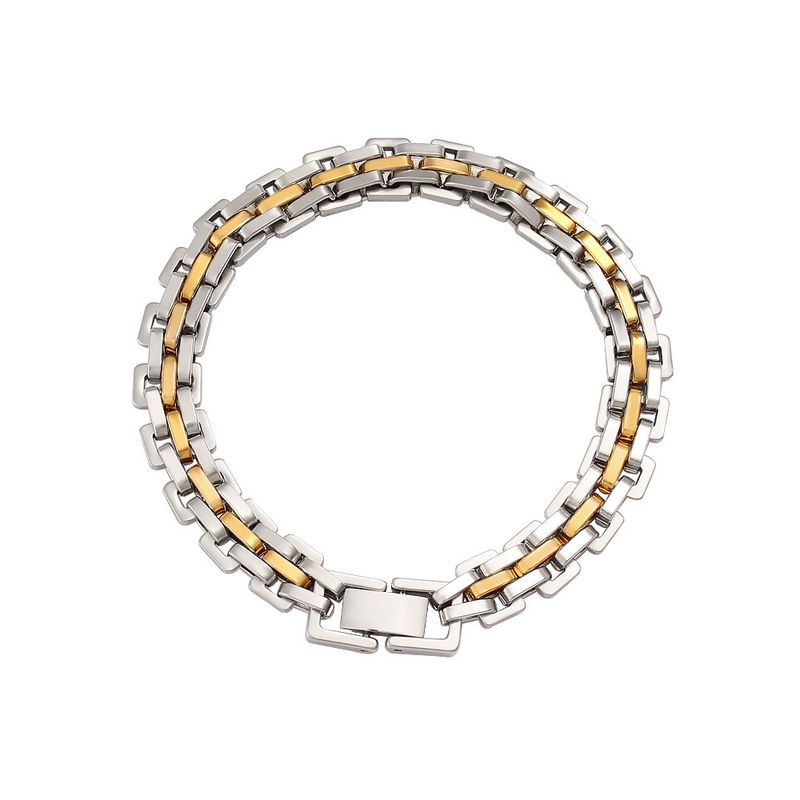 Men's And Women's Watch Titanium Steel U-Shaped Buckle 3 Rows Handmade Chain Personality Hip-Hop Versatile Casual Style_voghion.com