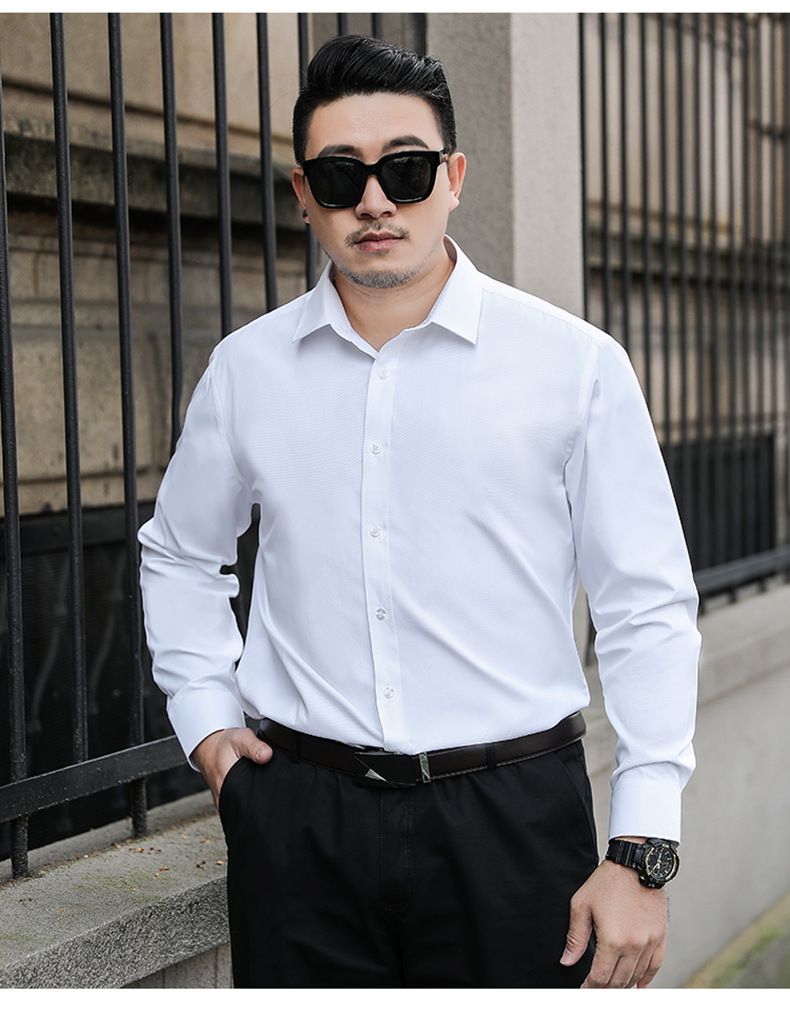 Herrenbekleidung Businesshemd Herren Langarm Übergröße Hemd Twill Professionelle Arbeitskleidung Zoll Hemd_voghion.com