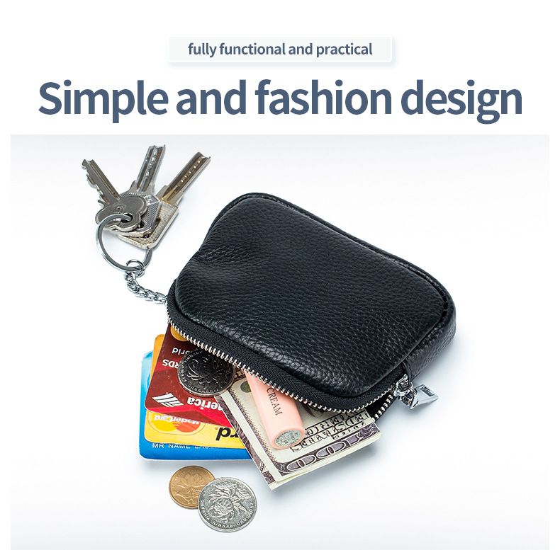 Ultradënn Portemonnaie, Mini Mini, einfach mëll Liedertasche mat Reißverschluss an engem Kopfhörer, Fraeportemonnaie_voghion.com