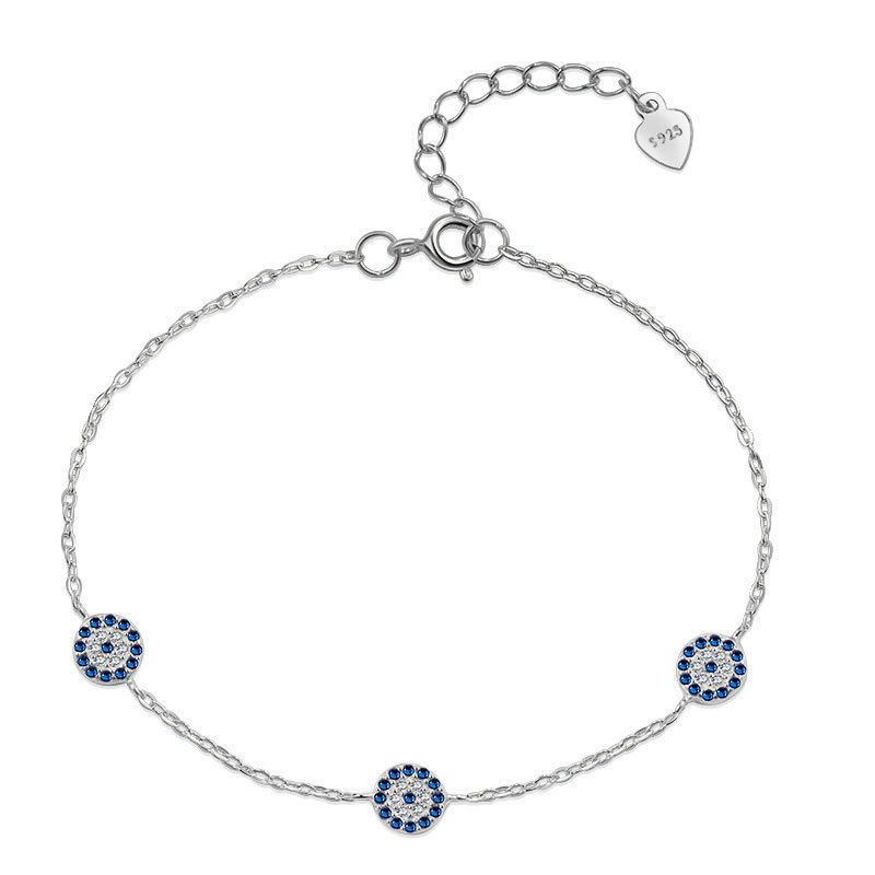 Braccialetto di lusso in argento puro con diamanti e luce, serie Demon Eye, per donna, stile Ins, molto venduto_voghion.com