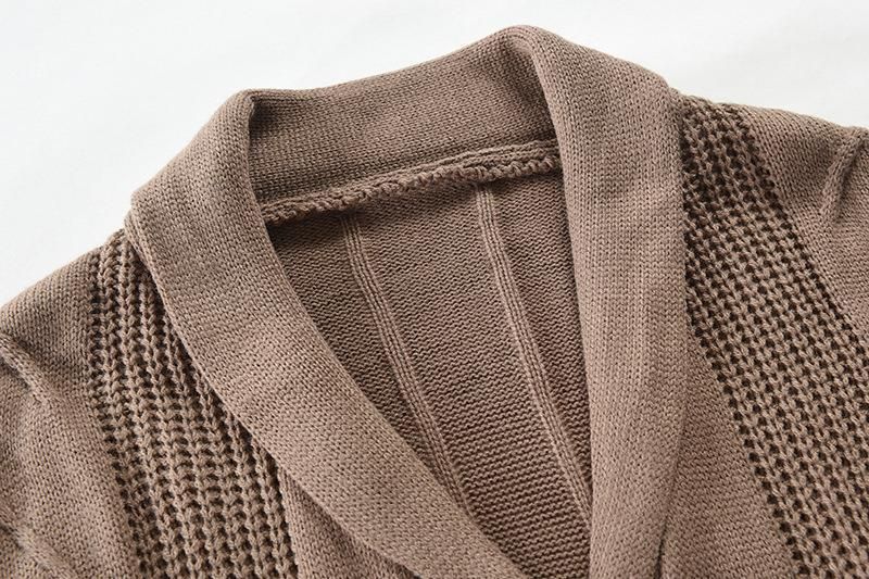 2024 Herbst Herren Neue Strickjacke Einfarbig Personalisierte Abnehmen Einreiher Casual Pullover_voghion.com