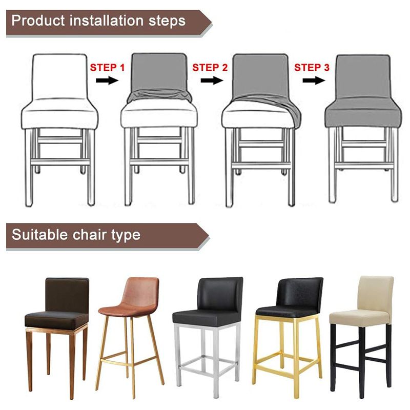 Sınır ötesi ev otel döner bar sandalyesi kılıfı elastik bar tezgahı yemek çubukları kılıfı bar taburesi sandalye kılıfı_voghion.com