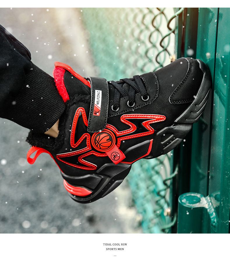 Boys' Winter Shoes – Waterproof Leather Sneakers With Fleece Lining (Size 27-39) – Non-Slip & Warm_voghion.com