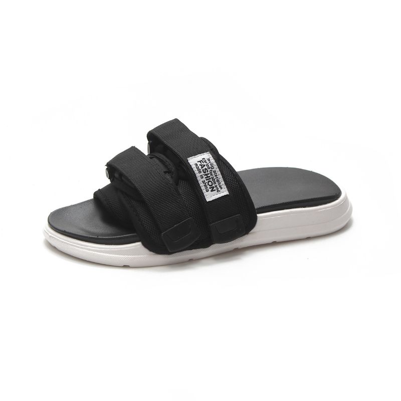 Sommer Trend Mode Lässig Vielseitig Oberbekleidung Zweireihig Weiche Sohle Klett Paar Hausschuhe_voghion.com