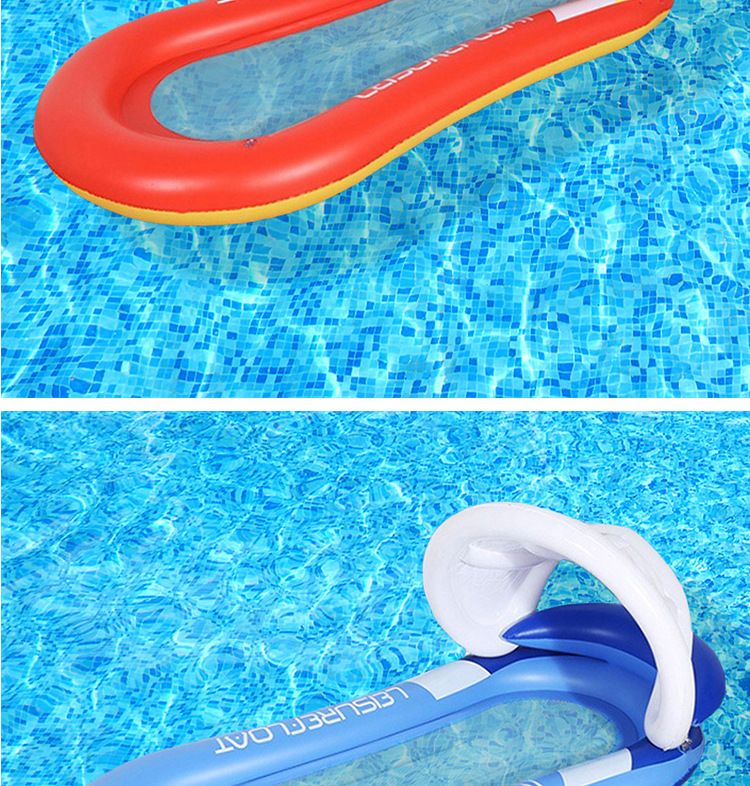Gradient Transparent Mesh Floating Bed With Foldable Backrest - Inflatable Lounge Chair For Pool & Lake (Quick-Dry Heavy-Duty PVC Portable Design)_voghion.com