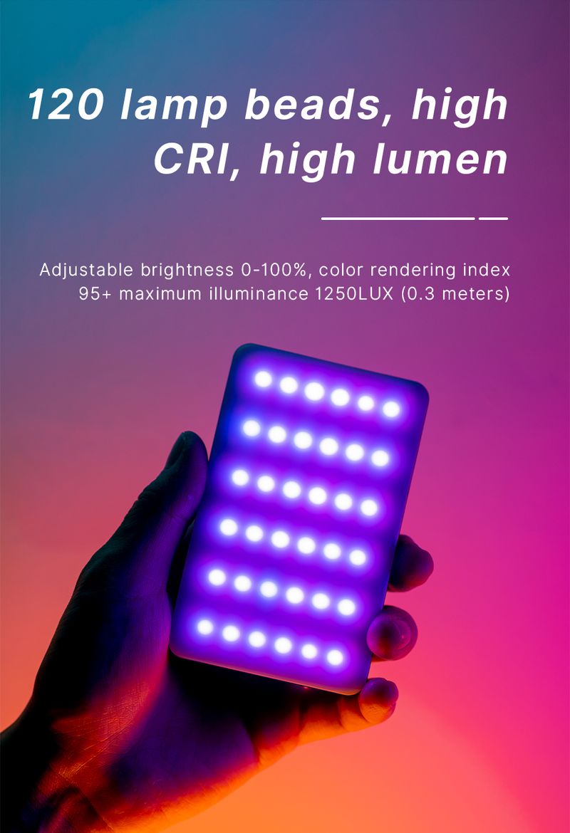 Ulanzi VL120 Full Color RGB Video 2500K-9000K LED Photography Lighting Dimmable Camera Live Vlog Fill Light_voghion.com