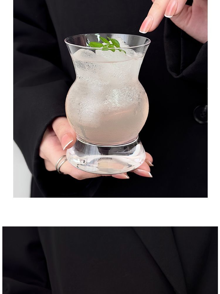 Ins Style Nischendesign Bonbonglas High-End-Saft Einfacher Tee Cocktail Sprudelwasserbecher_voghion.com