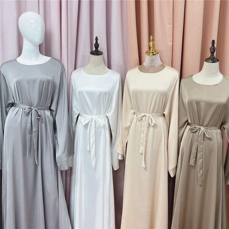 Women’s Clothing Turkish solid color large size multi color robe dress_voghion.com