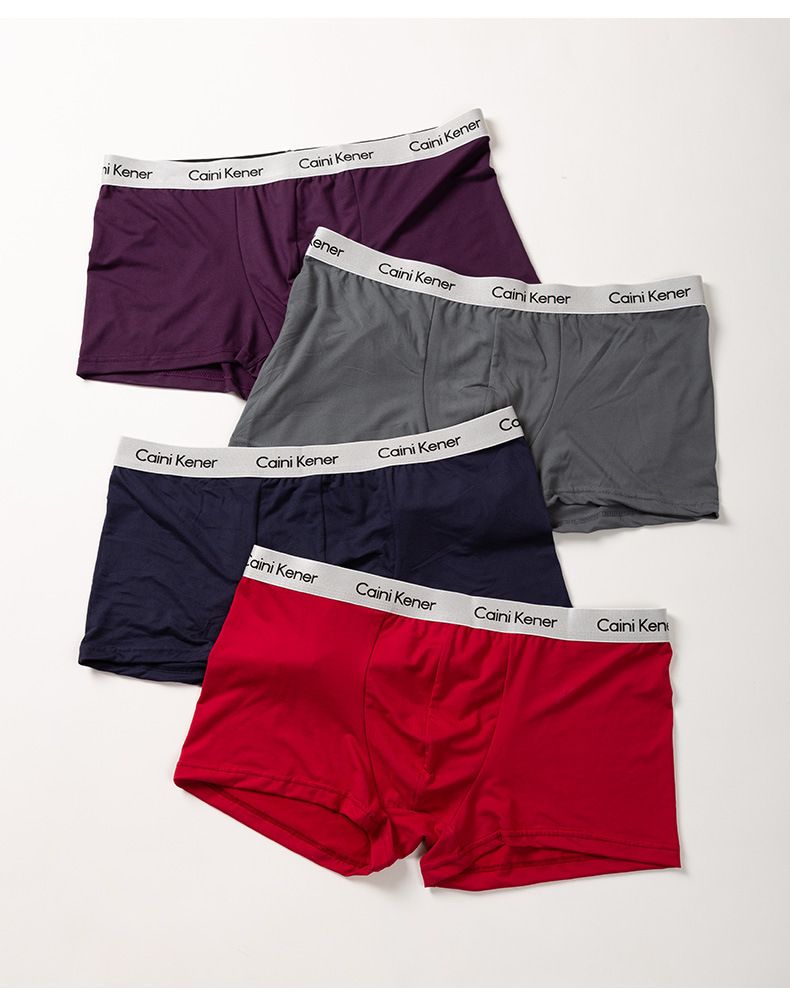 Boxer respirant pour homme – Sous-vêtement uni en coton doux avec design anti-remontée_voghion.com