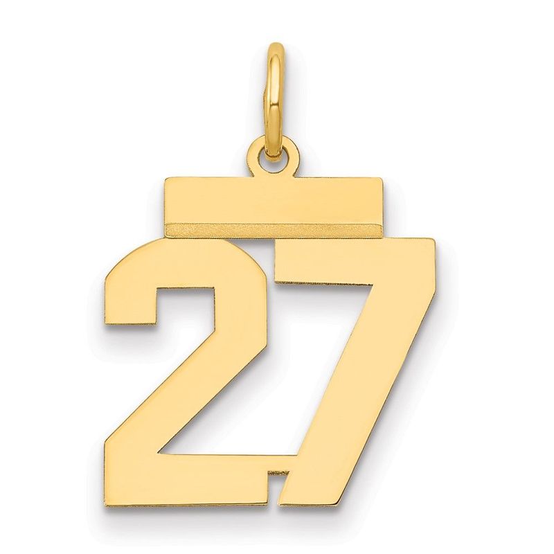 14k Small Polished Number 27 Charm_voghion.com