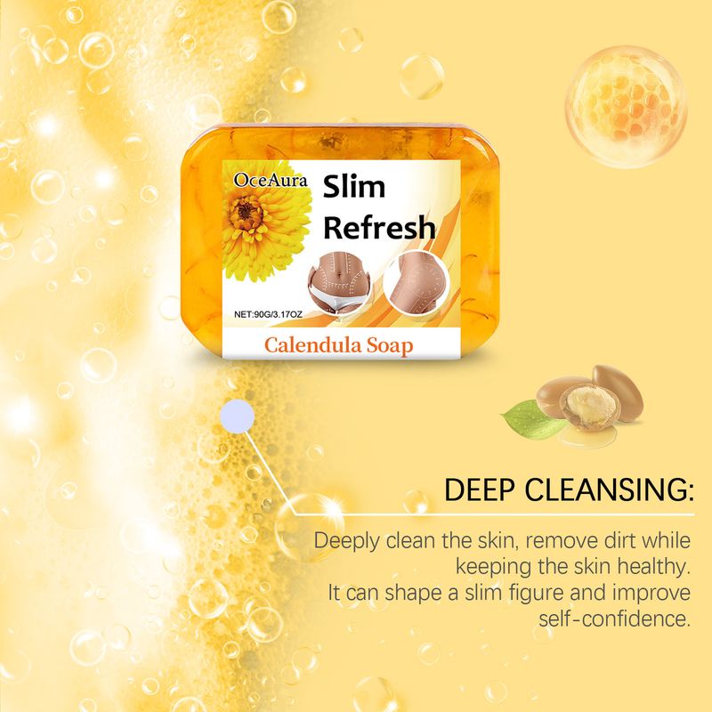 OceanAura Refreshing Calendula Fragrance Soap Is Refreshing, Fresh, Lightweight, Gentle, And Cleansing Soap For The Skin_voghion.com