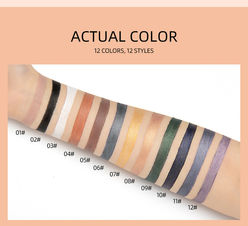 carina QIBEST Lazy Stick Set Super Shine Fine Pearlescent Flashes Brighten High gloss Matte Makeup eye shadow Pen_voghion.com