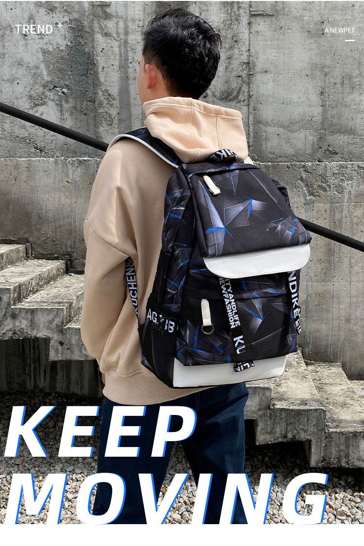 2024 New Korean Edition Boys' Travel Ba Personalized Trend Large Capacity Heat Transfer Printing Casual Student_voghion.com