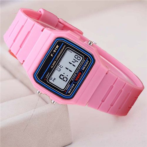 Sports Multi-Functional Ultra-Thin Luminous Alarm Clock Children's F-91w Electronic Watch_voghion.com